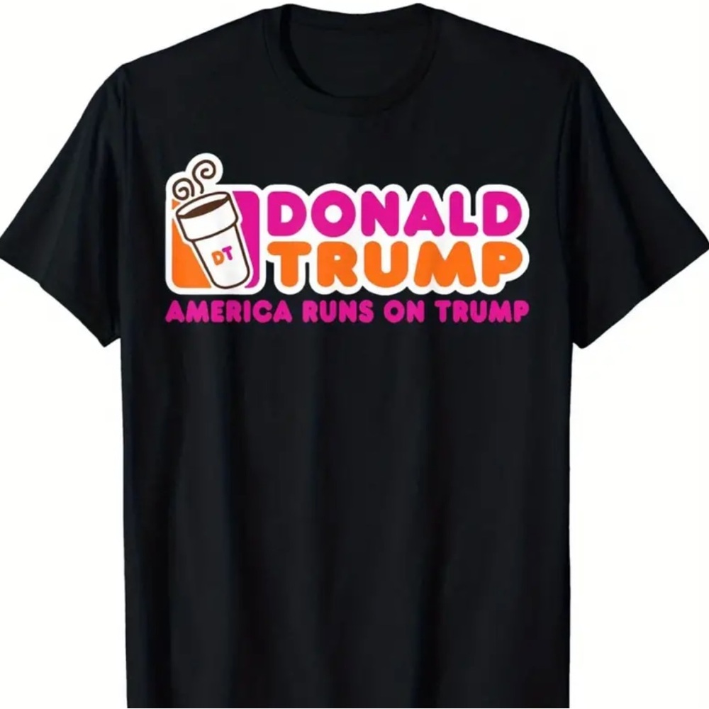 Orvin Donald Trump ‘America Runs on Trump’ Black T-Shirt - Graphic Tee
